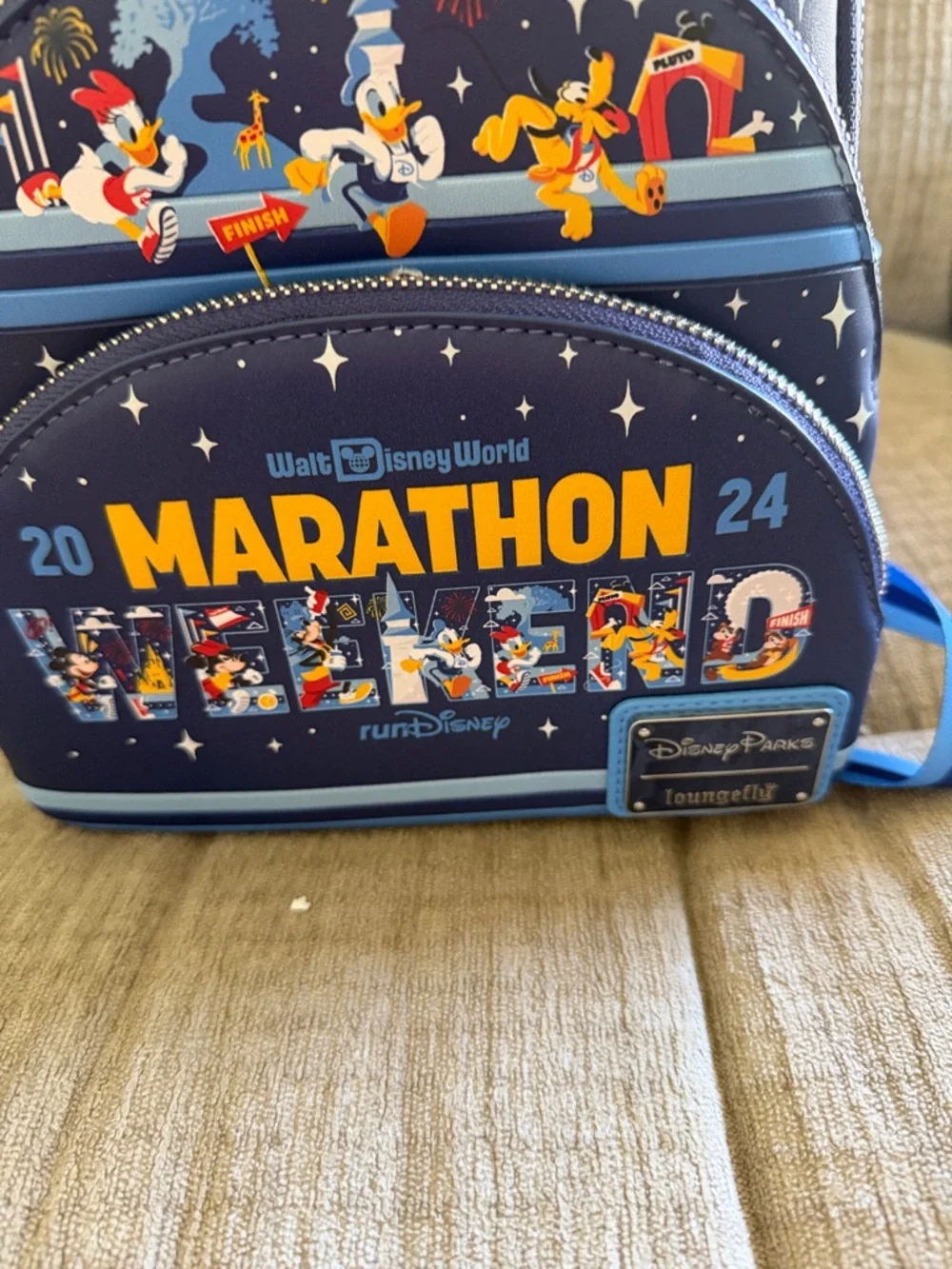Loungefly Walt Disney World 2024 Marathon Weekend Navy Blue Mini Backpack